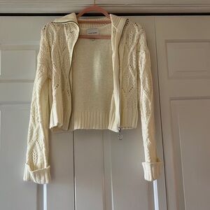 Pink rose cream long sleeve knit sweater. Size small (only ever tried on).